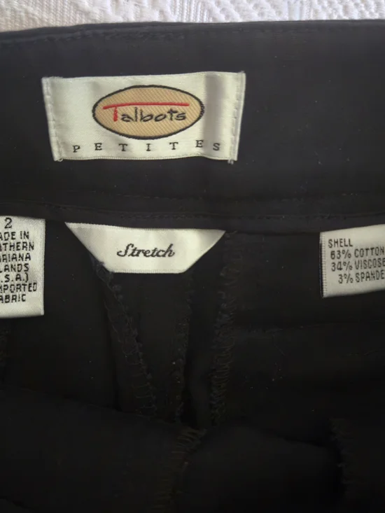 Talbots Black Petite Stretch Straight-Leg Pants Size 2 - Picture 2 of 6